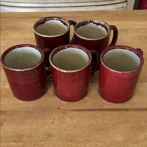 Pier 1 Crackle Collection Mugs - Set of 5